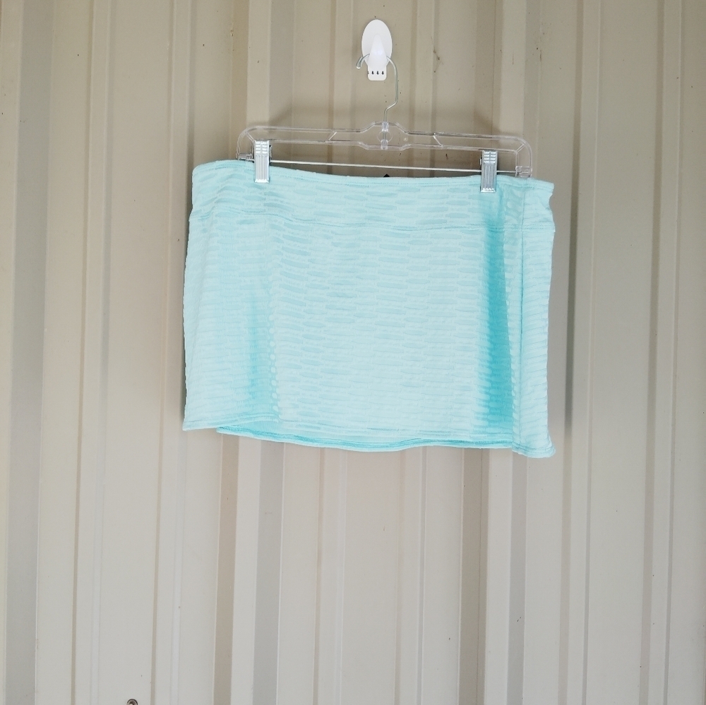New Without Tags Women's Seafoam Mint Green Swim Skirt Bikini Bottoms Size 14